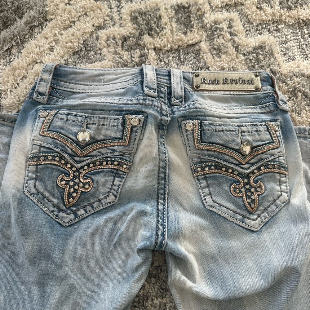 Rock Revival Faded Blue Boot Cut Jeans